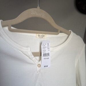 Brandy Melville White Long Sleeve Top